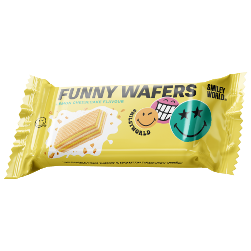 Вафлі з начинкою “SmileyWorld FUNNY WAFERS” з ароматом лимонного чизкейку, 400г
