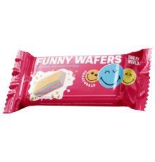 Вафлі з начинкою “SmileyWorld FUNNY WAFERS” з ароматом малини з холодком, 400г
