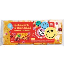 Печиво  затяжне з начинкою «SmileyWorld BISCUITS & BERRIES» вишня та родзинки, 210г