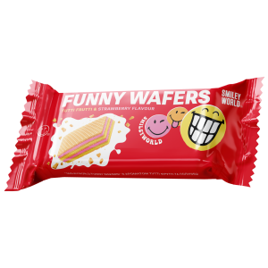 Вафлі з начинкою “SmileyWorld FUNNY WAFERS” з ароматом тутті фрутті та полуниці, 400г